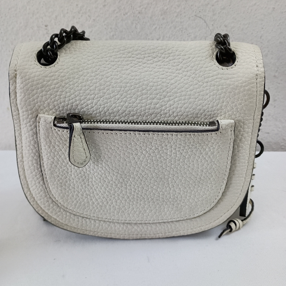 Coach Rip n Repair Shadow Crossbody 36976 Parchment Leather, Black Copper in EUC - Picture 4 of 12